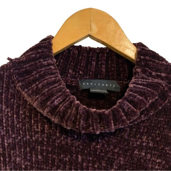 Sanctuary Deep Purple Ribbed Turtleneck Sweater - Picture 2 of 8